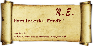 Martiniczky Ernő névjegykártya
